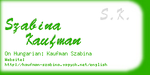 szabina kaufman business card